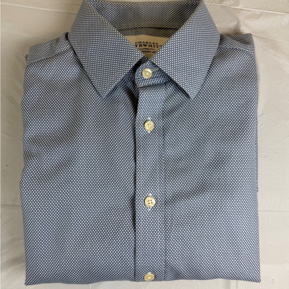 Charles Tyrwhitt Navy and White Microdot Dress Shirt